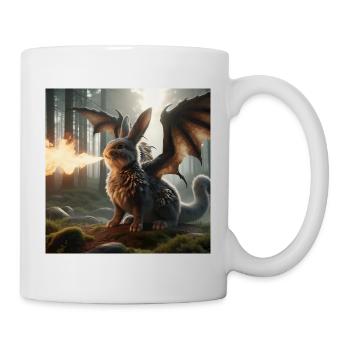 Feuerspeiender Hase Drache #06 - Tasse - Weiß - Rechts