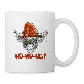 Drôle de vache Highland de Noël - Mug blanc - blanc - Droite
