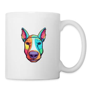Bull Terrier Dog Breed Cartoon Kawaii Illustration - Mug - white - Right