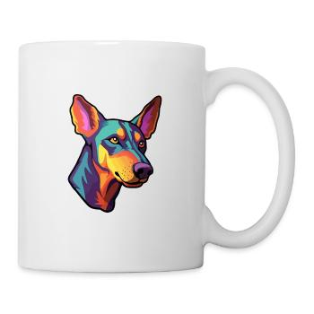 Dobermann Pinscher Hunderasse Cartoon Kawaii Illustration - Tasse - Weiß - Rechts