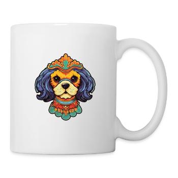 Chinesische kaiserliche Hunderasse Karikatur Kawaii Illustra - Tasse - Weiß - Rechts