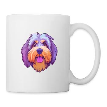Briard Dog Breed Cartoon Kawaii Illustration - Mug - white - Right