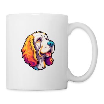 Clumber Spaniel Dog Breed Cartoon Kawaii Illustrat - Mug - white - Right