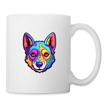 Canaan chien race dessin animé Kawaii Illustration - Mug blanc - blanc - Droite