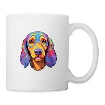 Canarian Warren Hound chien race dessin animé Kawaii malade - Mug blanc - blanc - Droite