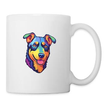 Beauceron Dog Breed Cartoon Kawaii Illustration - Mug - white - Right