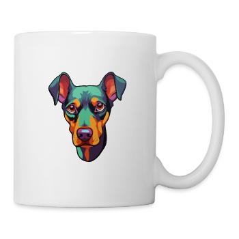 Österreichischer Pinscher Hunderasse Cartoon Kawaii Illustr - Tasse - Weiß - Rechts