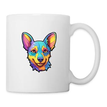 Australian Kelpie Dog Breed Cartoon Kawaii Illustr - Mug - white - Right
