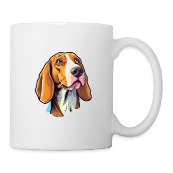 American Foxhound chien race Cartoon Kawaii Illustr - Mug blanc - blanc - Droite
