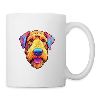 Airedale Terrier chien race Cartoon Kawaii Illustra - Mug blanc - blanc - Droite
