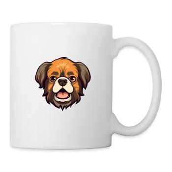 Épagneul tibétain chien race Cartoon Kawaii Illustrat - Mug blanc - blanc - Droite