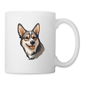 Suédois Vallhund chien race Cartoon Kawaii Illustra - Mug blanc - blanc - Droite
