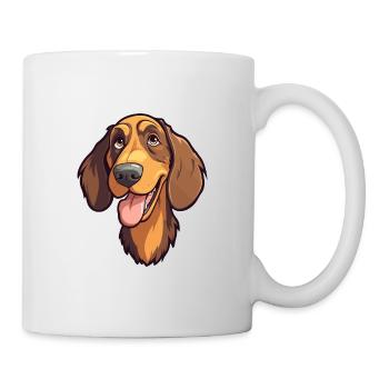 Laufhund suisse race de chien dessin animé kawaii illustrati - Mug blanc - blanc - Droite