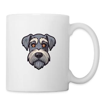 Standard Schnauzer Hunderasse Cartoon Kawaii Illust - Tasse - Weiß - Rechts