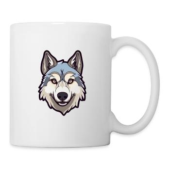 Tamaskan Dog Breed Cartoon Kawaii Illustration - Mug - white - Right