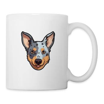 St Miguel Cattle Dog Rasse Cartoon Kawaii Illustra - Tasse - Weiß - Rechts