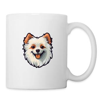 Spitz chien race Cartoon Kawaii Illustration - Mug blanc - blanc - Droite