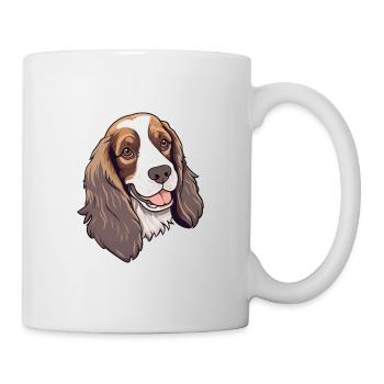 Spaniel Hunderasse Cartoon Kawaii Illustration - Tasse - Weiß - Rechts
