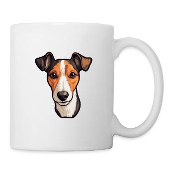 Glatter Foxterrier Hunderasse Cartoon Kawaii Illust - Tasse - Weiß - Rechts