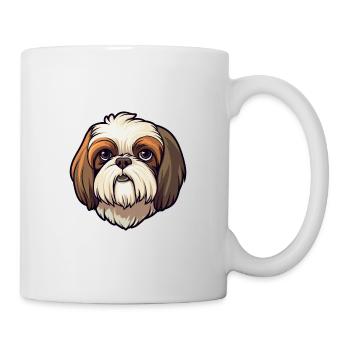Shih Tzu Dog Breed Cartoon Kawaii Illustration - Mug - white - Right