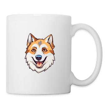 Shikoku Dog Breed Cartoon Kawaii Illustration - Mug - white - Right