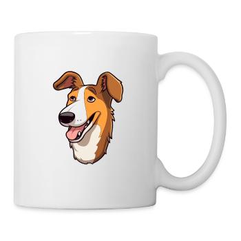 Glatter Collie Hund Rasse Cartoon Kawaii Illustratio - Tasse - Weiß - Rechts