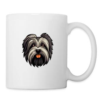 Skye Terrier Hunderasse Cartoon Kawaii Illustration - Tasse - Weiß - Rechts