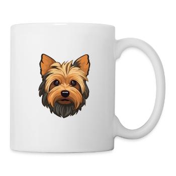 Silky Terrier Hunderasse Cartoon Kawaii Illustratio - Tasse - Weiß - Rechts