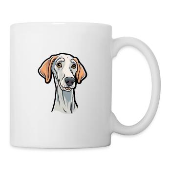 Sloughi Hunderasse Cartoon Kawaii Illustration - Tasse - Weiß - Rechts