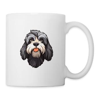 Schapendoes race de chien dessin animé Kawaii Illustration - Mug blanc - blanc - Droite
