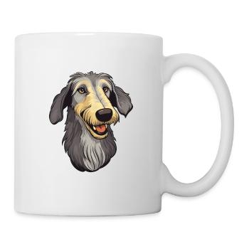 Scottish Deerhound Hunderasse Cartoon Kawaii Illust - Tasse - Weiß - Rechts