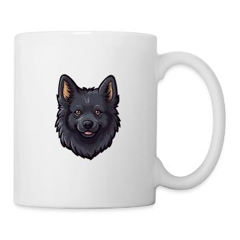 Schipperke chien race dessin animé kawaii illustration - Mug blanc - blanc - Droite