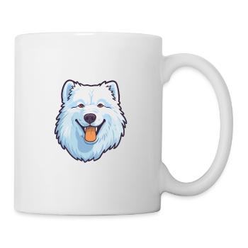 Samoyed Dog Breed Cartoon Kawaii Illustration - Mug - white - Right