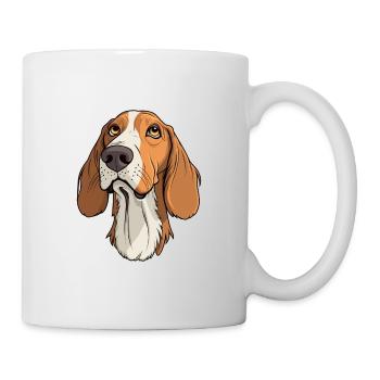 Chien courant russe race de chien Cartoon Kawaii Illustratio - Mug blanc - blanc - Droite