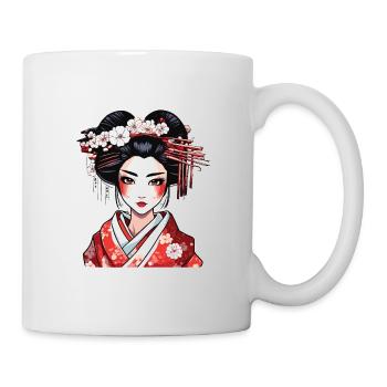 Geisha / Chinesisch / Japanisch / Anime / Comic - Tasse - Weiß - Rechts