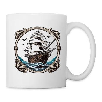 Bateau pirate / Bateau / Mer / Océan / Vagues - Mug blanc - blanc - Droite