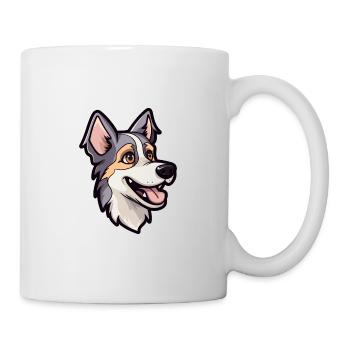 Russisch Europäische Laika Hunderasse Cartoon Kawaii Illu - Tasse - Weiß - Rechts