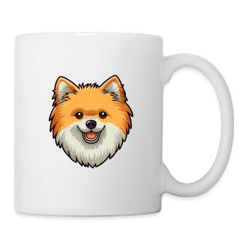 Pommersche Hunderasse Cartoon Kawaii Illustration - Tasse - Weiß - Rechts