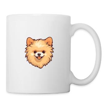 Pomeranian Spitz Dog Breed Cartoon Kawaii Illustra - Mug - white - Right