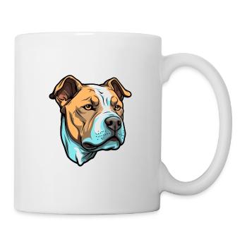 Pitbull Dog Breed Cartoon Kawaii Illustration - Mug - white - Right