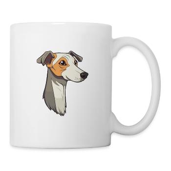 Anglais Whippet Chien Race Cartoon Kawaii Illustrat - Mug blanc - blanc - Droite