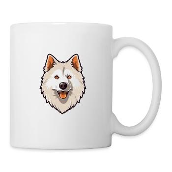 Chien esquimau canadien race Cartoon Kawaii Illustrat - Mug blanc - blanc - Droite