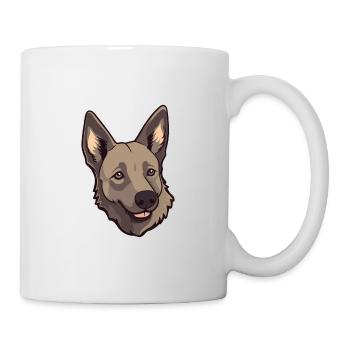 Dutch Shepherd Dog Breed Cartoon Kawaii Illustrati - Mug - white - Right