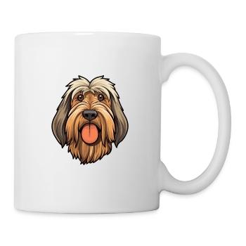 Briard Dog Breed Cartoon Kawaii Illustration - Mug - white - Right