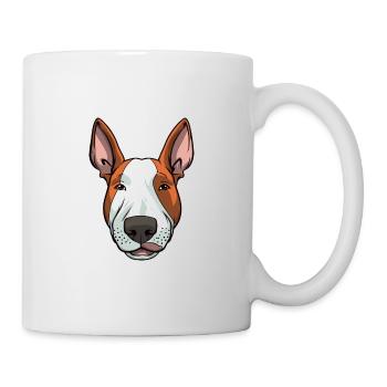 Bull Terrier Dog Breed Cartoon Kawaii Illustration - Mug - white - Right