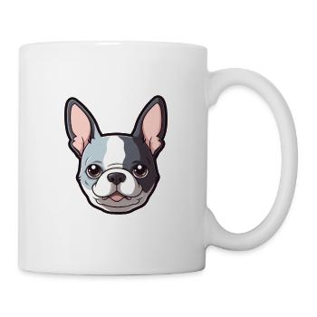 Boston Terrier Hunderasse Cartoon Kawaii Illustrati - Tasse - Weiß - Rechts