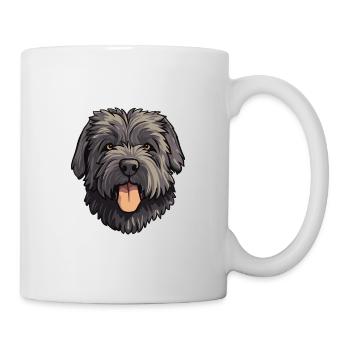 Bouvier Des Flandres Hunderasse Cartoon Kawaii Illu - Tasse - Weiß - Rechts