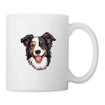Border Collie Hunderasse Cartoon Kawaii Illustratio - Tasse - Weiß - Rechts