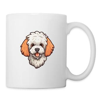 Bolognese Dog Breed Cartoon Kawaii Illustration - Mug - white - Right