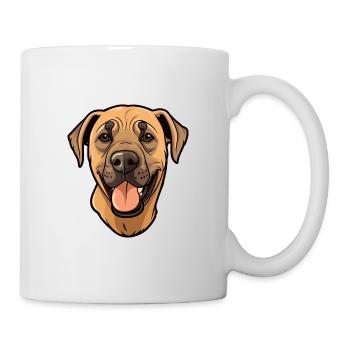 Black Mouth Cur Dog Breed Cartoon Kawaii Illustrat - Mug - white - Right